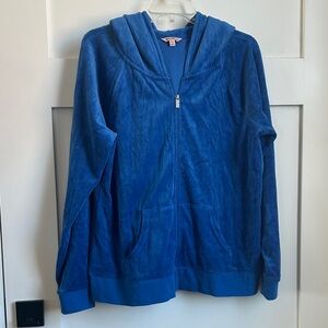 Vintage Juicy Couture Blue Velour Hoodie Jacket